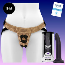 Load image into Gallery viewer, FANTASY HARNESS BRONZE S/M + DUMAN MYSTIC DILDO L